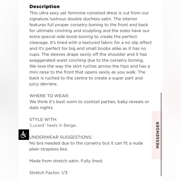 House of CB Coraline Blush Satin Corset Dress - Picture 7 of 8